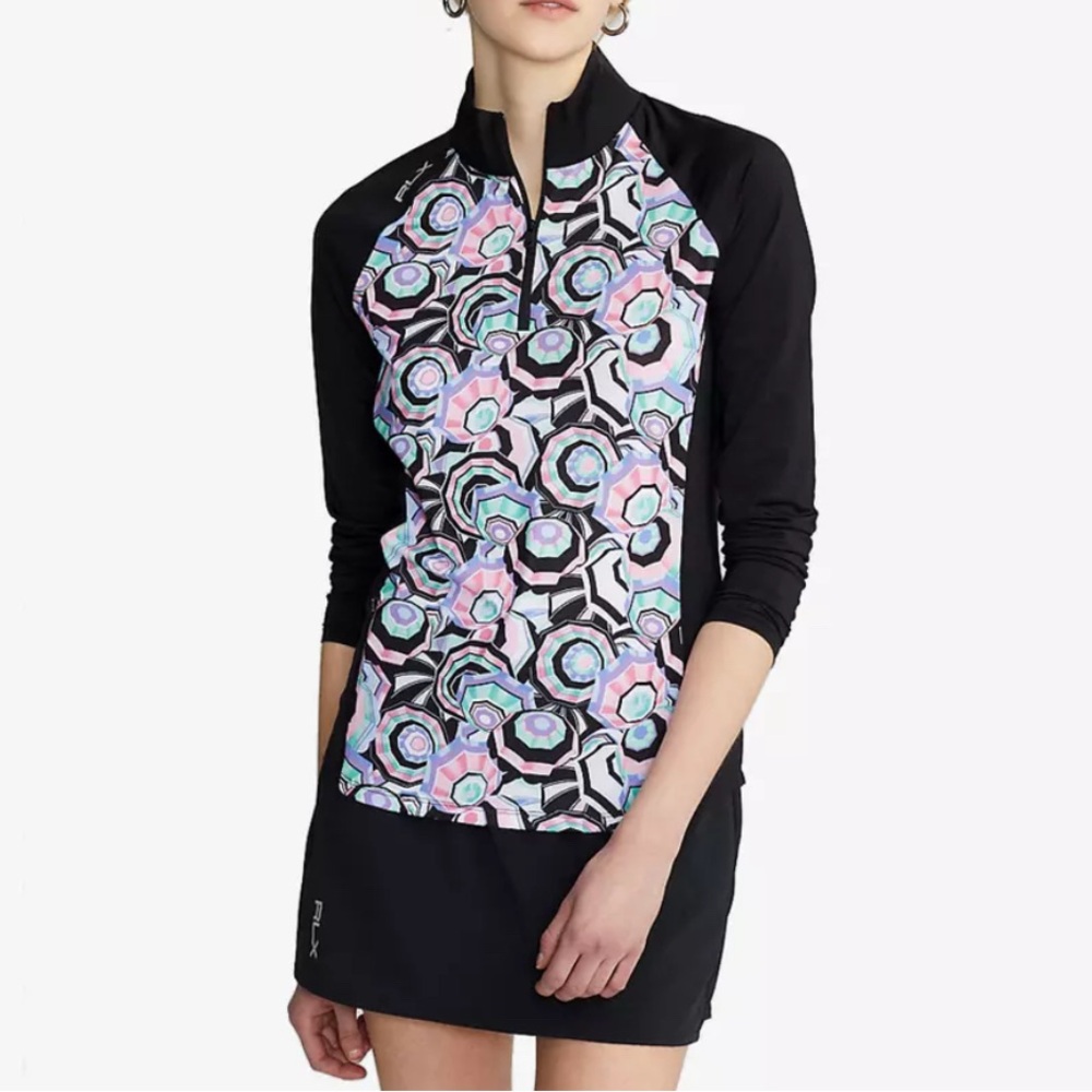 RLX Ralph Lauren Performance Print Jersey Quarter-Zip Pull Over Size XS NWT $148